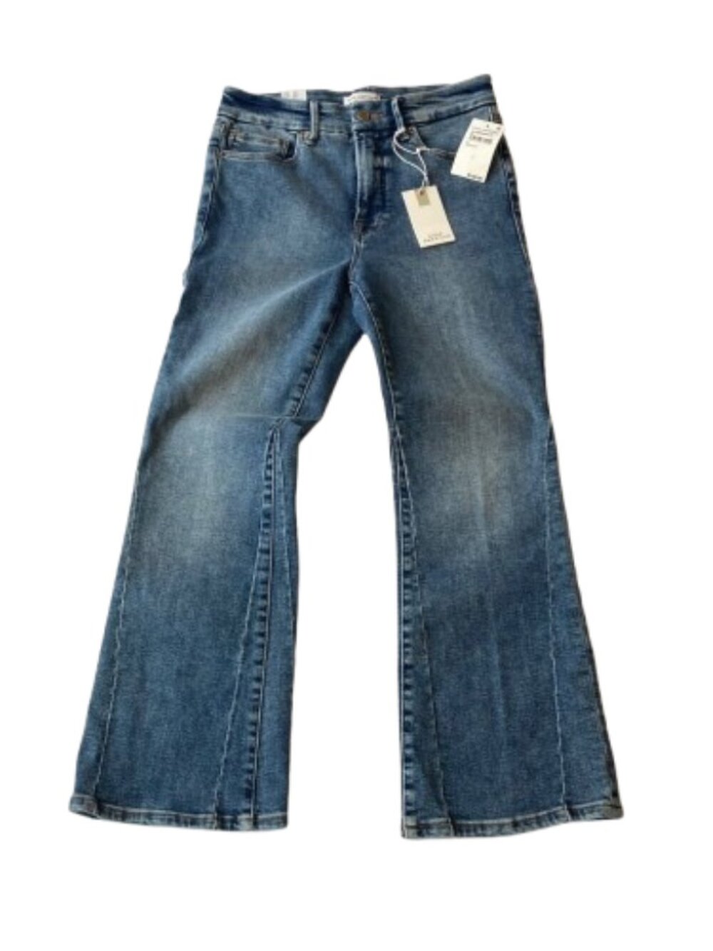 Good American Good Legs Crop Mini Boot Jeans Skinny Fit Womens 4 Indigo 917 NWT